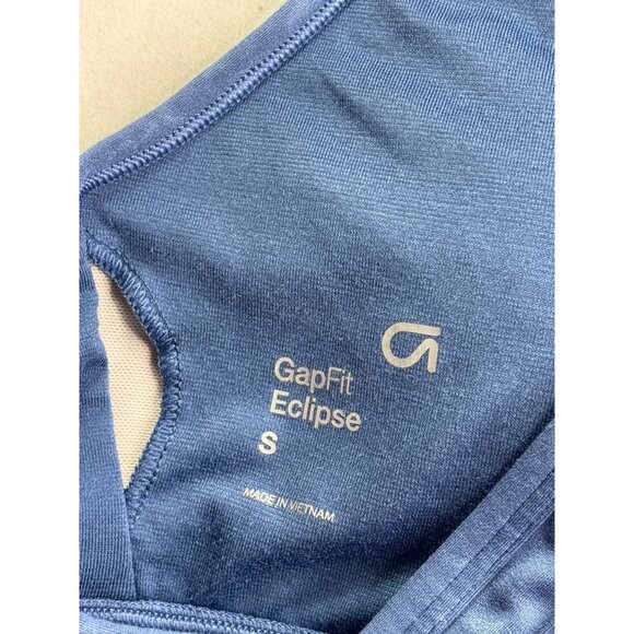 Gap Fit Eclipse Sports Bra Size S Blue Leopard Print Racerback - Picture 4 of 6
